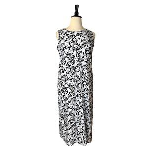 Lands’ End Maxi Dress T-shirt Sleeveless Cotton Floral Women’s LP- 14/16 Petite